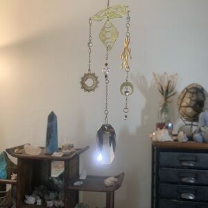 Chic Gold and Crystal Hanging Suncatcher Ornament